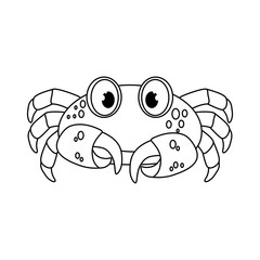 Marine crab cartoon icon vector illustration graphic design