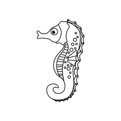 Sea horse cartoon icon vector illustration graphic design