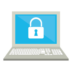 laptop data security system technology vector illustration eps 10