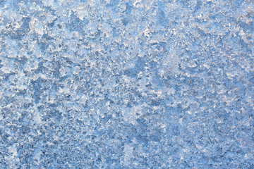 Ice patterns on glass