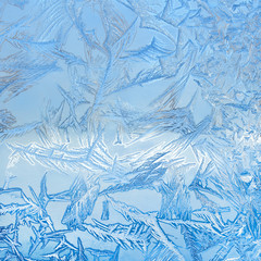 Ice patterns on glass
