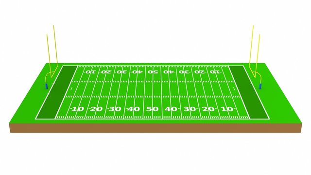 American football field 3d rendering
