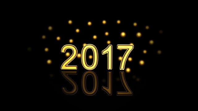 New Year gold Background. 3D rendering