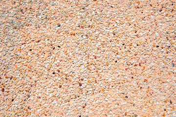 Floor and walls decorated with stone and colored glass.