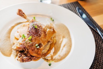 duck leg with potato