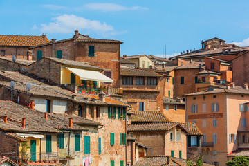 Fototapeta na wymiar picturesque scenery of buildings in Siena, Italy