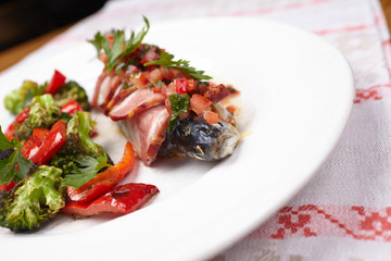 fish in the bacon