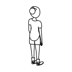 Young woman body complete icon vector illustration graphic design