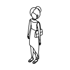 Young woman body complete icon vector illustration graphic design