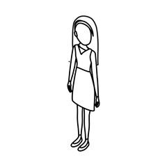 Young woman body complete icon vector illustration graphic design