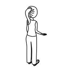 Young woman body complete icon vector illustration graphic design