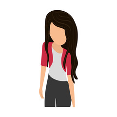 Young woman body complete icon vector illustration graphic design