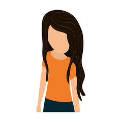 Young woman body complete icon vector illustration graphic design