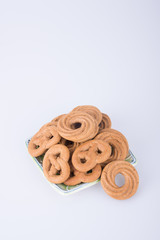 cookie or assorted cookies in plate on a background.