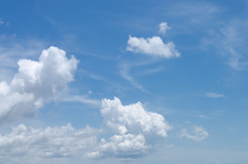 Fototapeta premium Copy space of blue sky and white clouds abstract background.