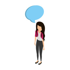 Young woman body complete icon vector illustration graphic design