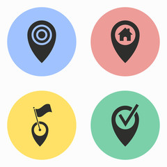 Map pin icon set.