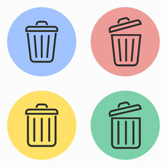 Bin icon set.