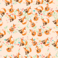 vector illustration of a cute fox