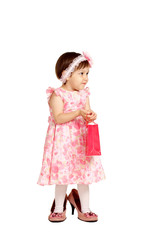 cute little girl in pink dress