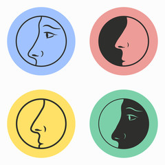Nose icon set.