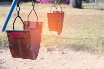 Copy space of swing in outdoor playground.