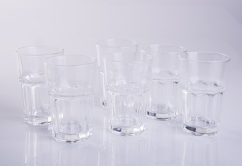 glass or water glass on a background.