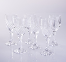 glass cup or empty glass cup on a background.