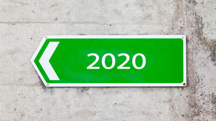 Obraz premium Green sign - New year - 2020