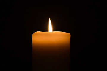 candle light on the black background