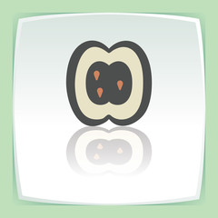 Vector outline apple slice fruit icon. Modern logo and pictogram.