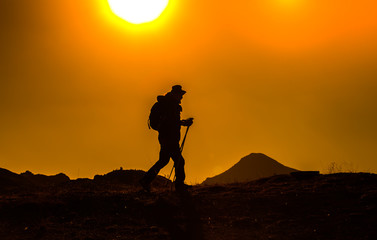 Fototapeta premium A professional guide at high peaks