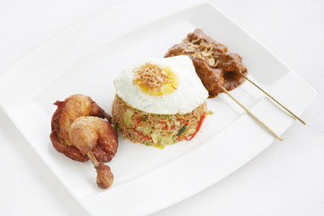 Fried rice, egg and meat