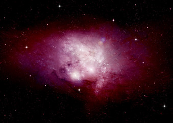 Stars, dust and gas nebula in a far galaxy