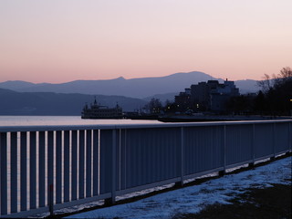 北海道洞爺湖　夜明けの風景