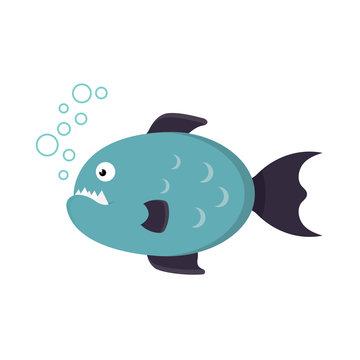 piranha fish vector illustration