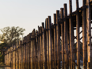 Visiting the U Bein Bridge in Amarapura near Mandalay, Myanmar