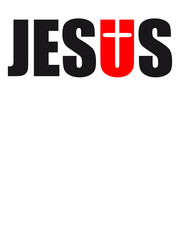 Text font jesus christ cool design cross logo king