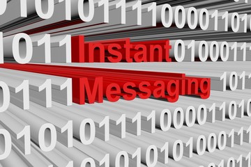 Instant messaging in the form of binary code, 3D illustration