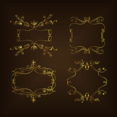 Vintage frame hand drawn on white background