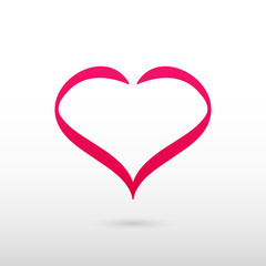 Red Heart symbol. Isolated vector logo on grey gradient background