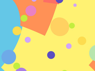 Simple playful fractal background with colorful shapes and circles. For fun children events, toys, birthday parties - invitations, posters, hats, prints, decorations, layouts, leaflets, templates.