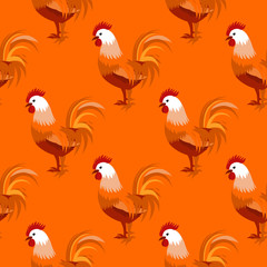 Seamless pattern with cock. Vector illustration