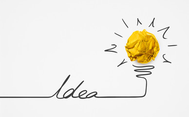 Word idea with paper ball.Creative business concept.