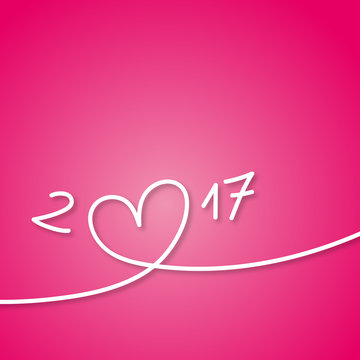 2017 - Carte de vœux - amour - Coeur