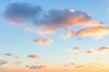 Türaufkleber Gentle colors of sunrise sky with  light clouds - background © Taiga