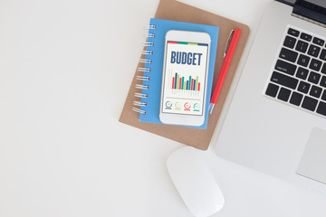 Business Charts and Graphs Concept with BUDGET word