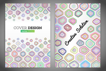 Colorful polygonal voronoi geometric prospectus design background. Abstract geometric cover flyer magazine.Polygonal brochure book cover template layout. Vector illustration eps 10