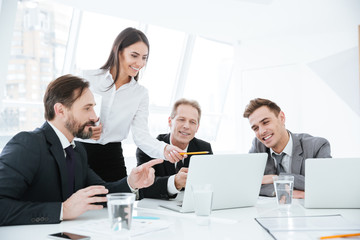 Business team by the table