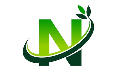 Swoosh Leaf Letter N